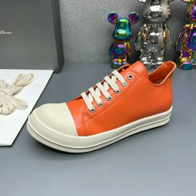 Orange White Leather Upper Rubber Toe Cap Lifestyle Sneakers 7
