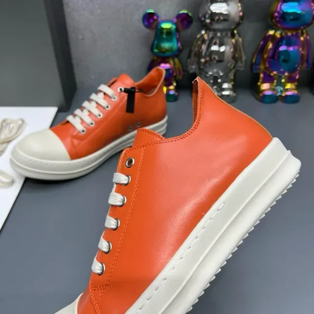 Orange White Leather Upper Rubber Toe Cap Lifestyle Sneakers 8