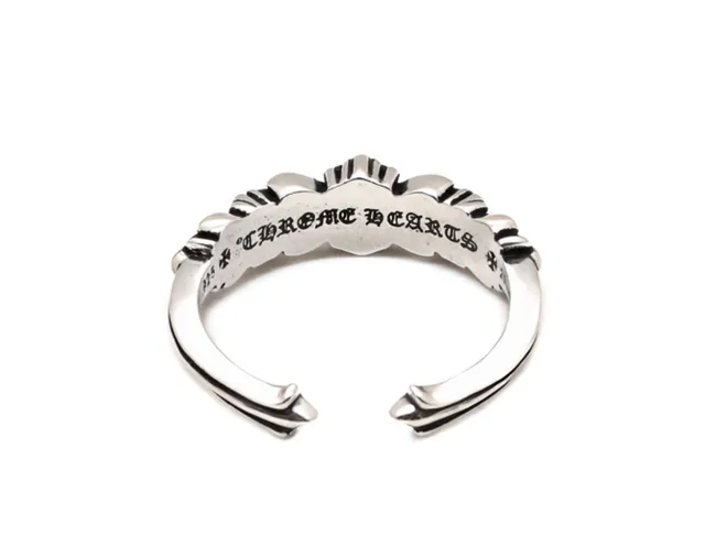 Ornate Floral Scrollwork Silver-Tone Open Band Ring 9