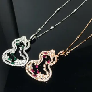 Ornate Gem-Set Openwork Heart Pendant Necklaces