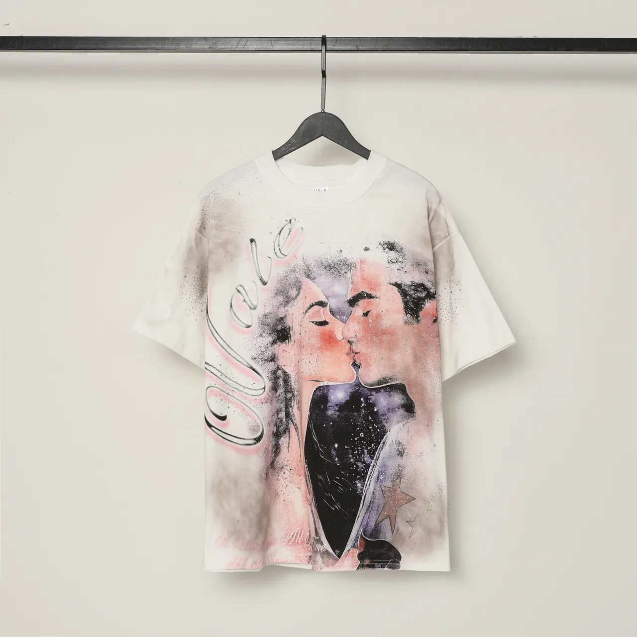 Oversized Graphic Print Rhinestone Embellished T-Shirt 2