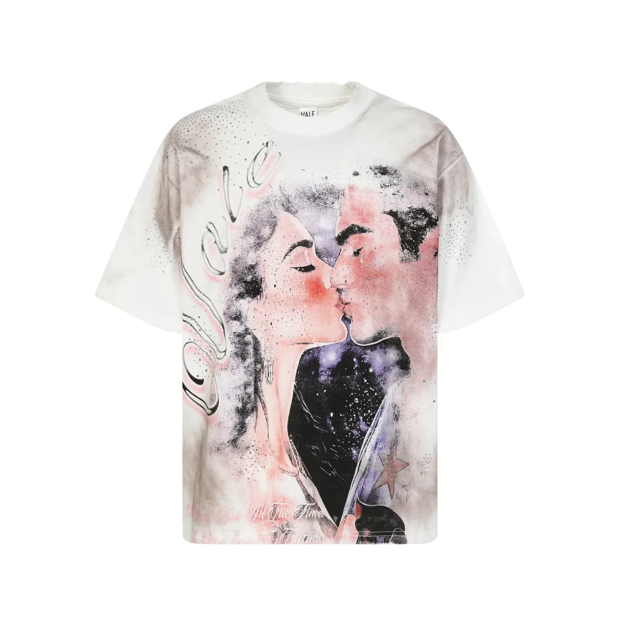 Oversized Graphic Print Rhinestone Embellished T-Shirt 3