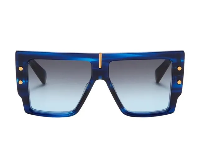 Oversized Marbled Blue Acetate Gradient Sunglasses 8