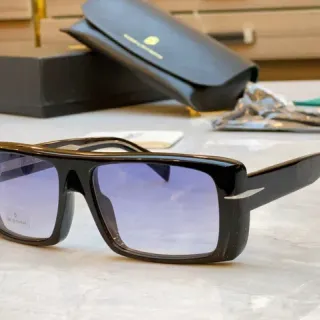 Oversized Rectangular Glossy Black Gradient Blue-Purple Sunglasses