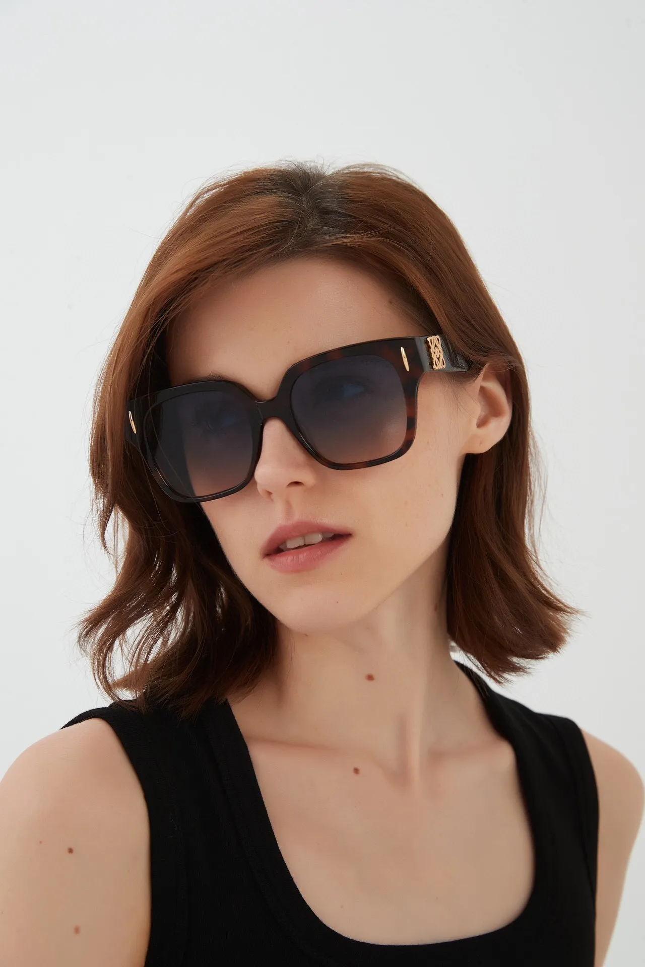 Oversized Square Marbled Acetate Gradient Sunglasses 3