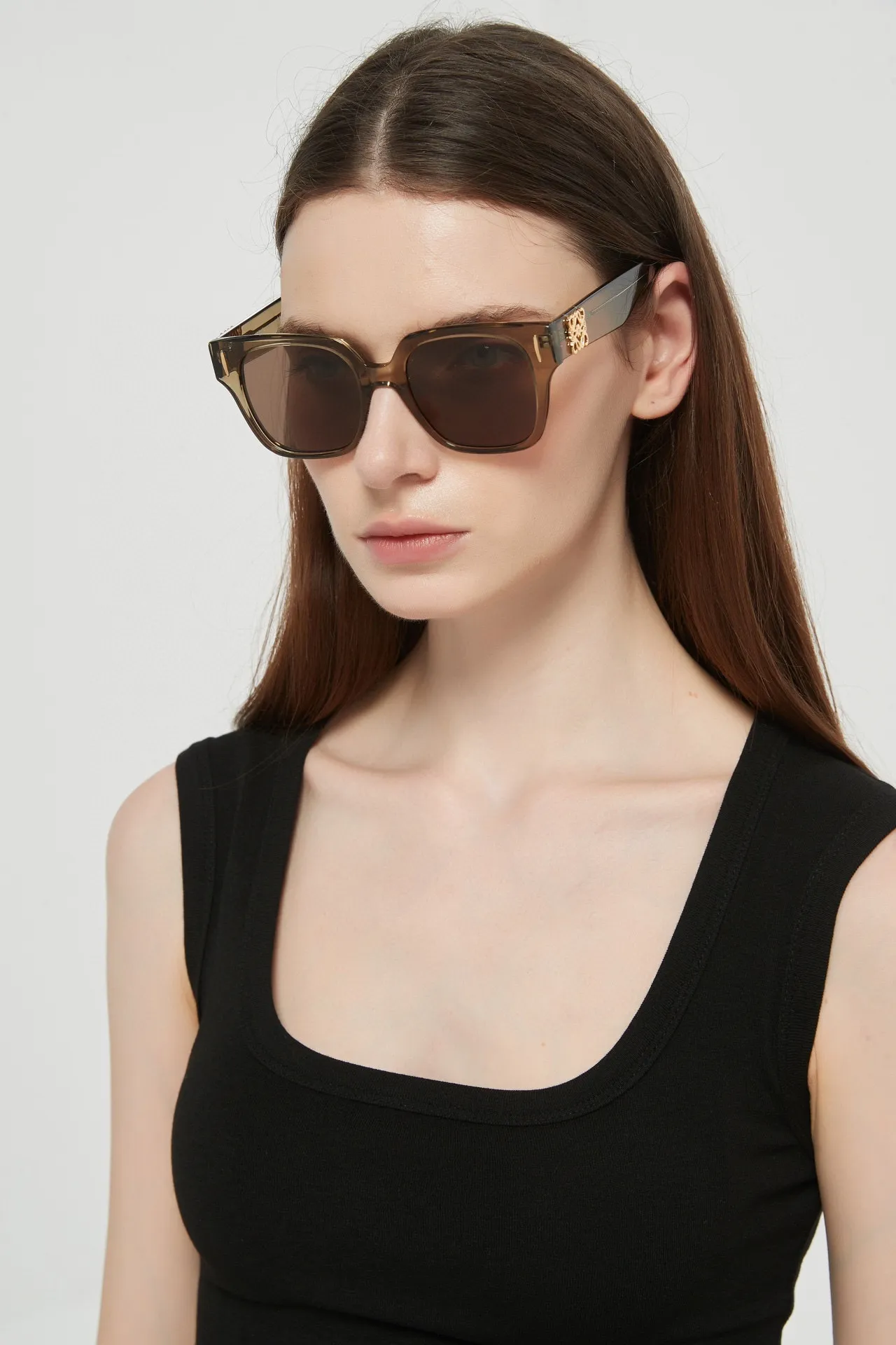 Oversized Square Marbled Acetate Gradient Sunglasses 6