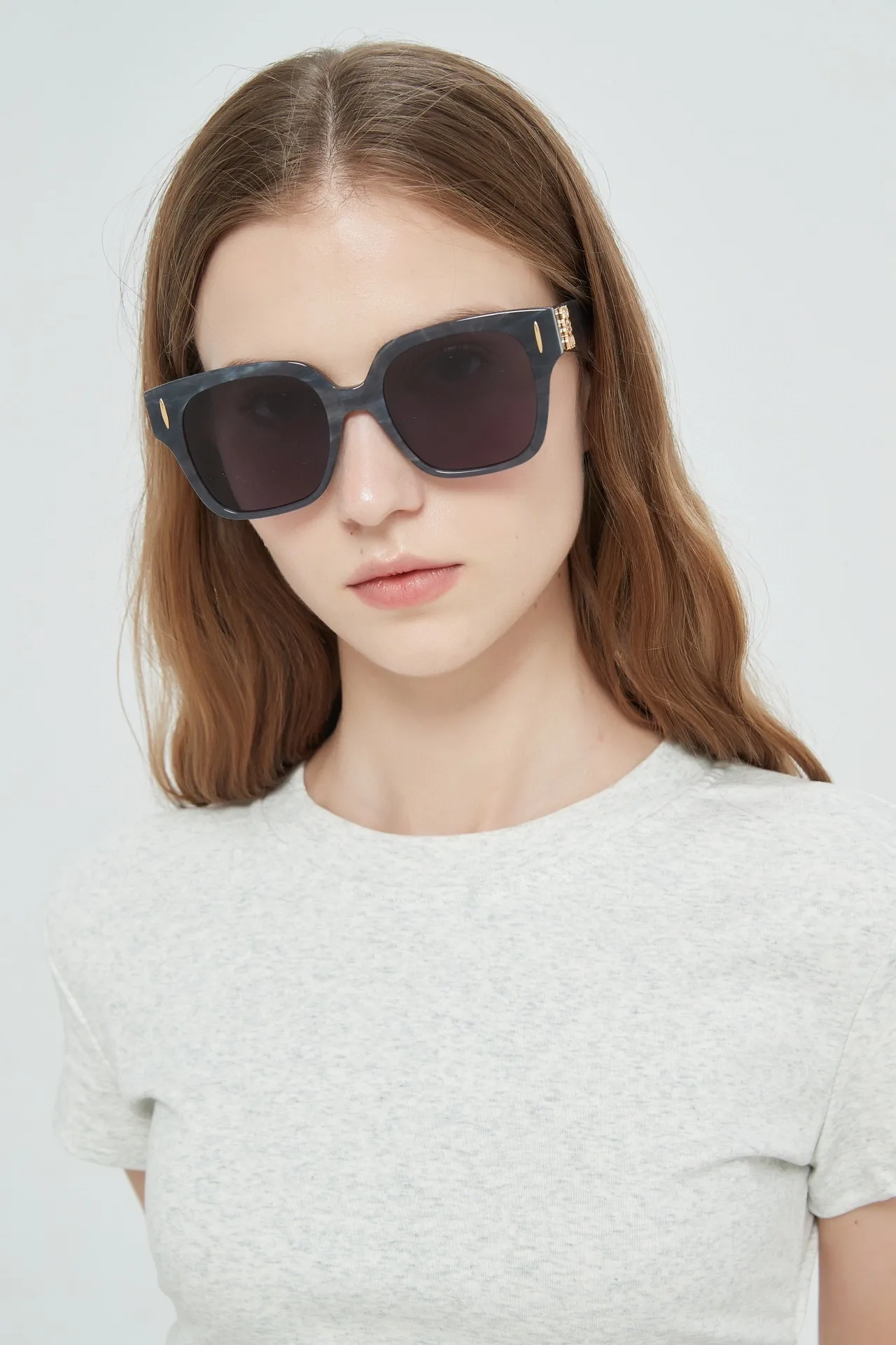 Oversized Square Marbled Acetate Gradient Sunglasses 9
