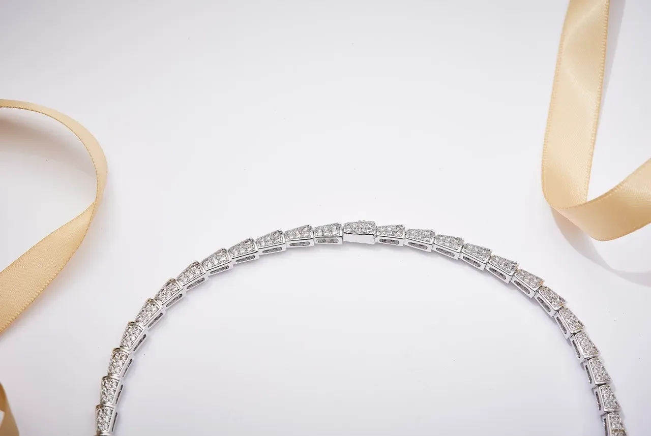 Pavé-Set Articulated Snake Necklace 5