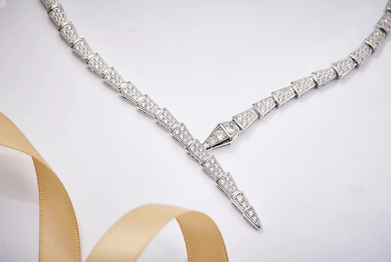 Pavé-Set Articulated Snake Necklace 6