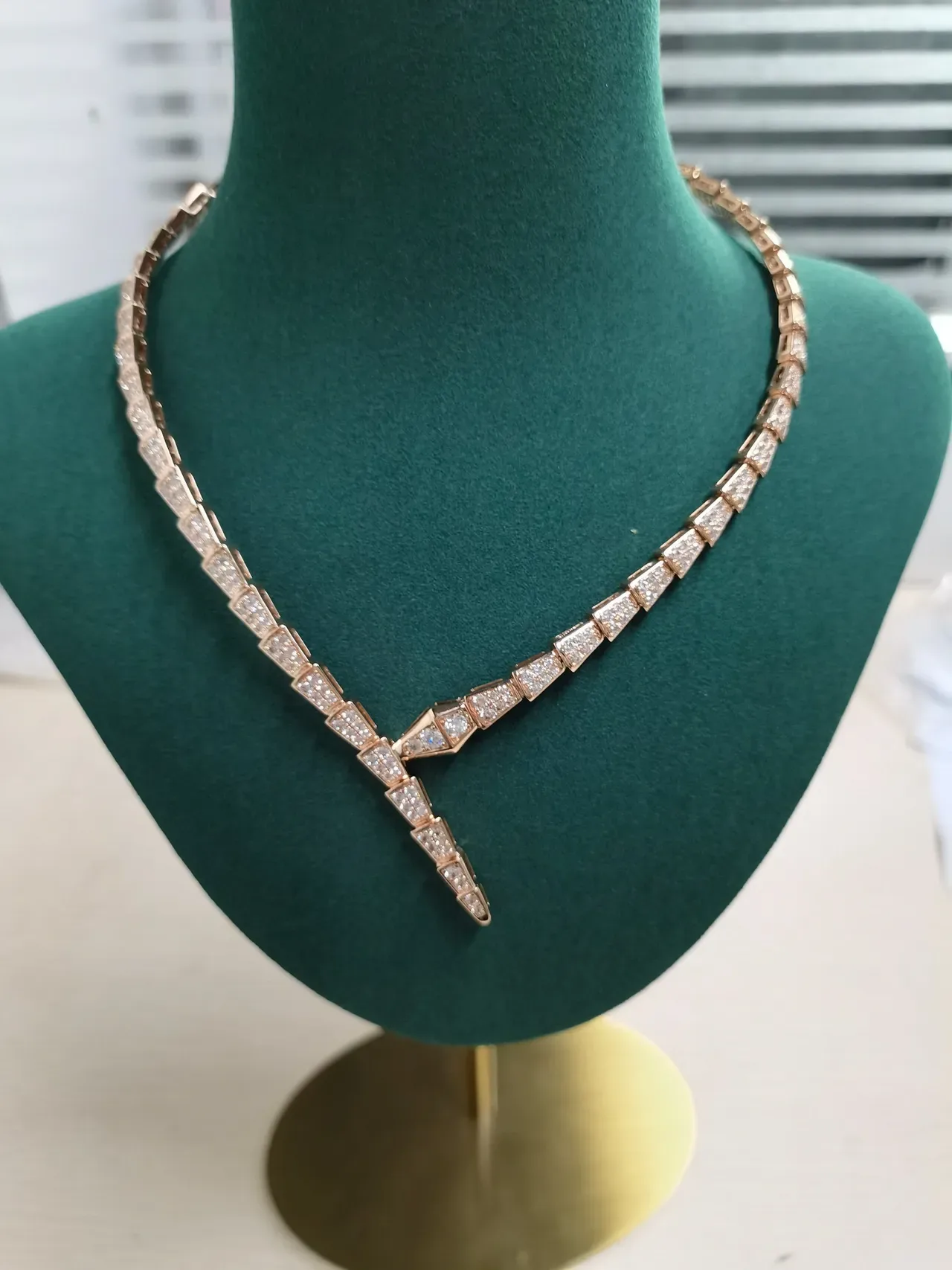 Pavé-Set Articulated Snake Necklace 7