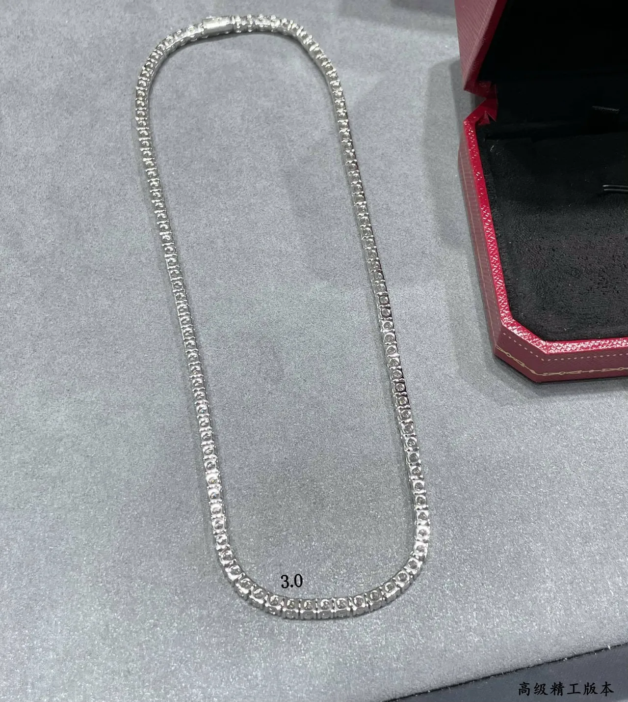 Pave-Set Clear Stone Choker Necklace 3
