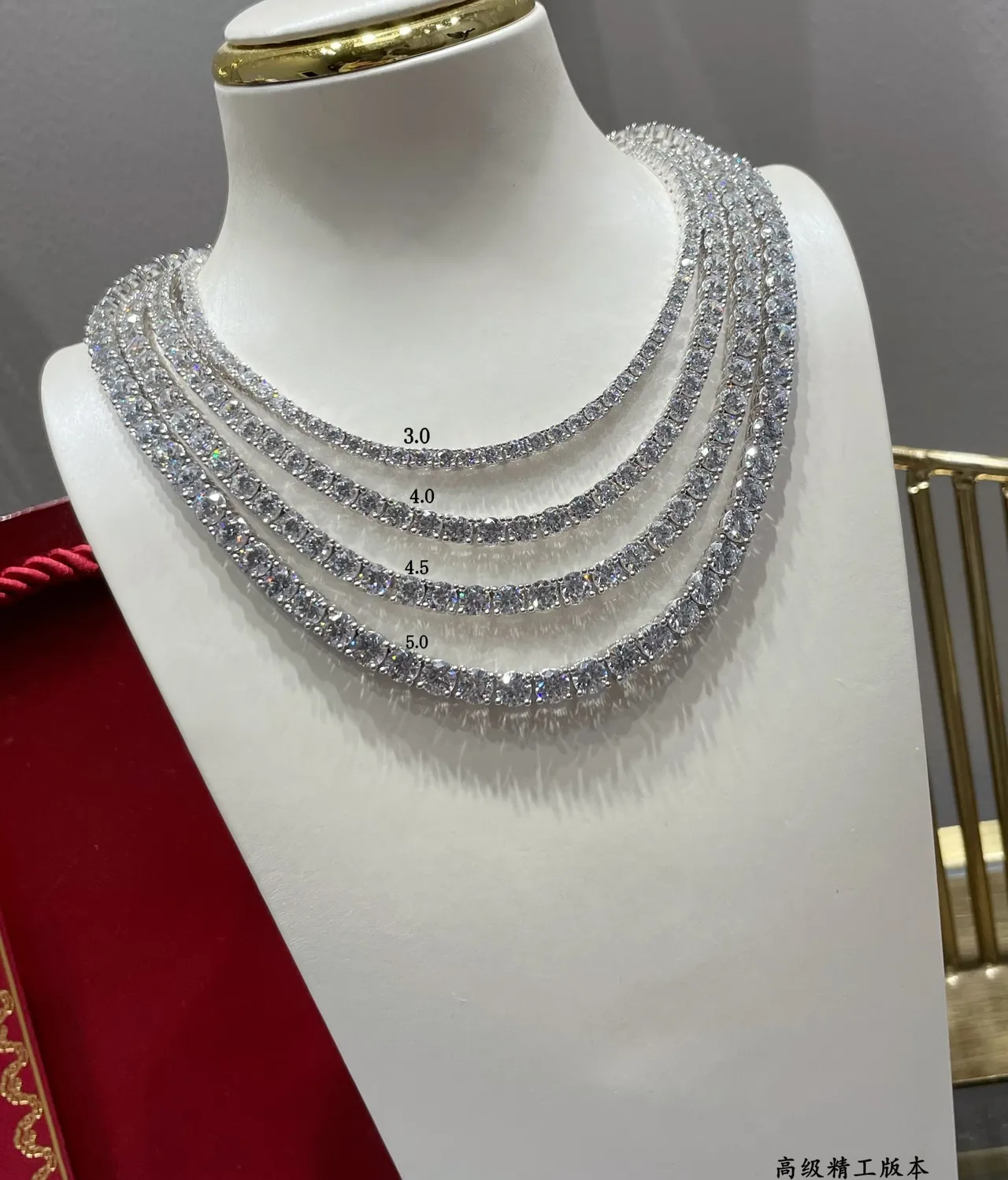 Pave-Set Clear Stone Choker Necklace 7