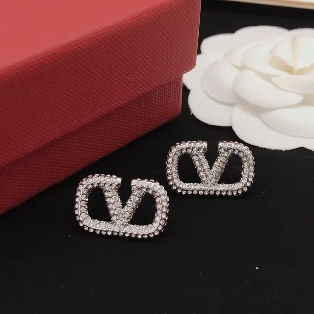 Pavé-Set Double-B Motif Stud Earrings 6
