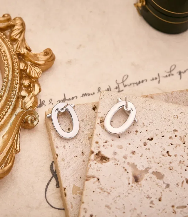 Pavé-Set Dual Hoop Toggle Earrings 2