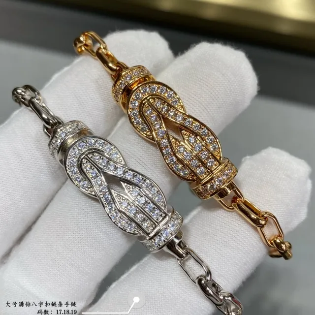 Pave-Set Knot Motif Silver and Gold Tone Bracelets 9