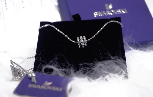 Pavé-Set Triple Bar Pendant Necklace 5