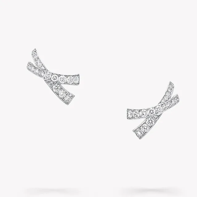 Pavé-Set X-Shape Double-Bar Stud Earrings 8