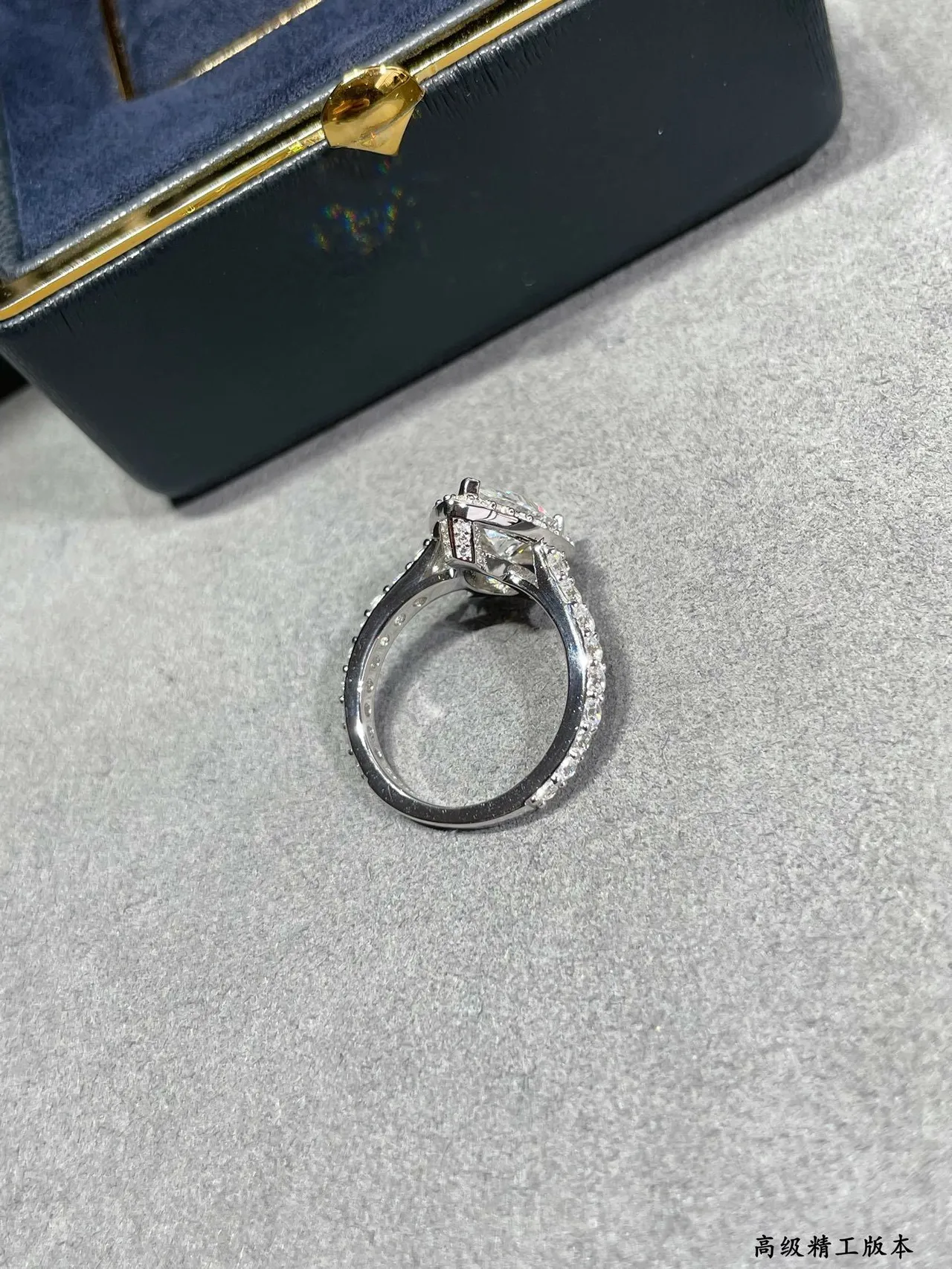 Pear-Cut Double Halo Pavé Diamond Ring 4