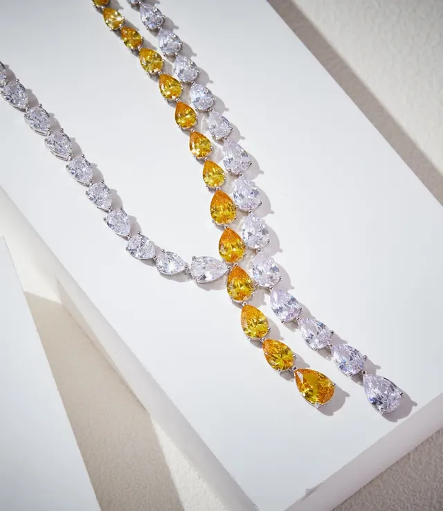 Pear-Shaped Stone Gradient Y-Drop Necklace 6