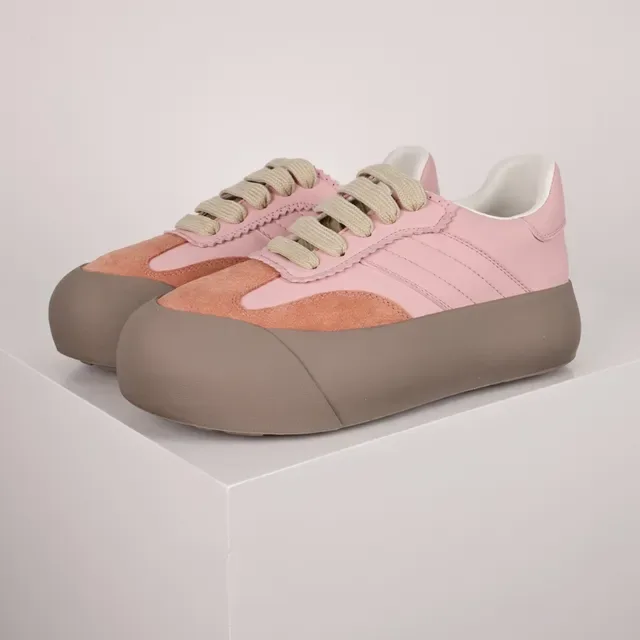 Pink and Peach Platform Lifestyle Sneaker 2
