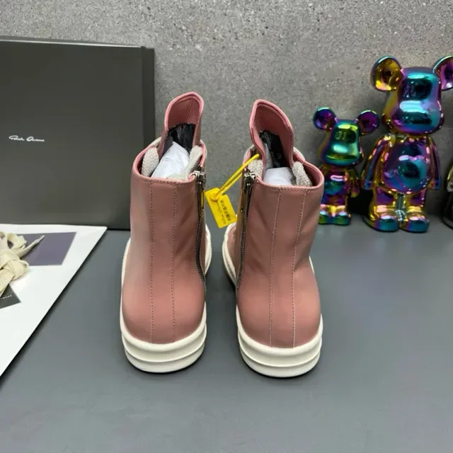 Pink and White High-Top Side-Zip Sneakers 2