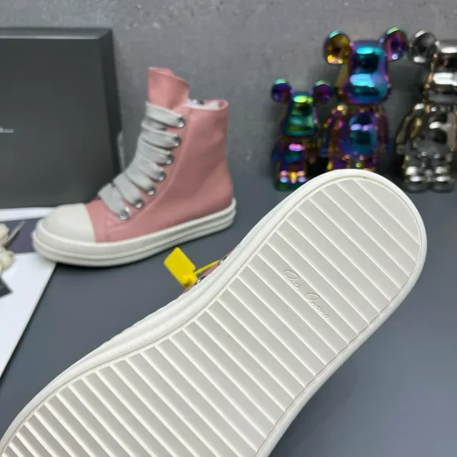Pink and White High-Top Side-Zip Sneakers 9