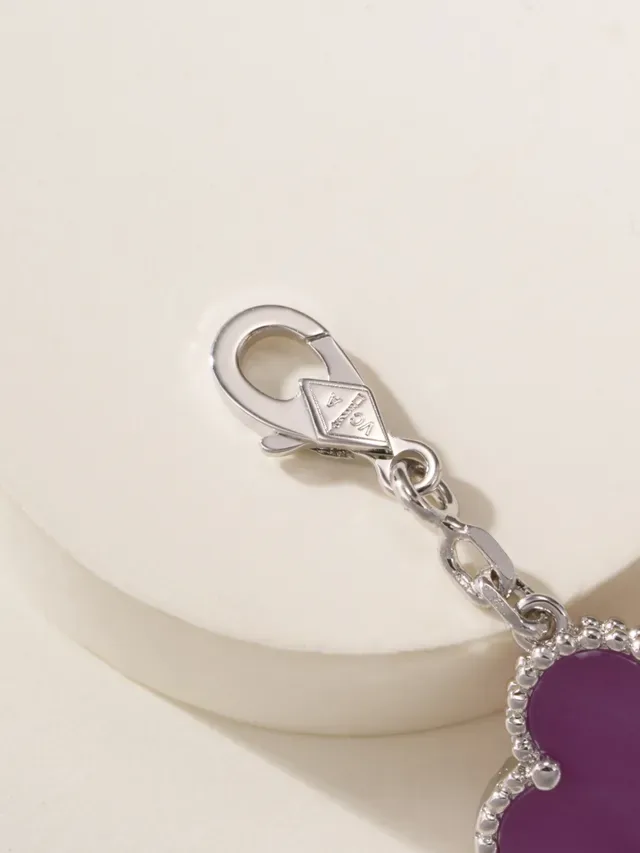 Purple Enamel Clover Charm Bracelet 2
