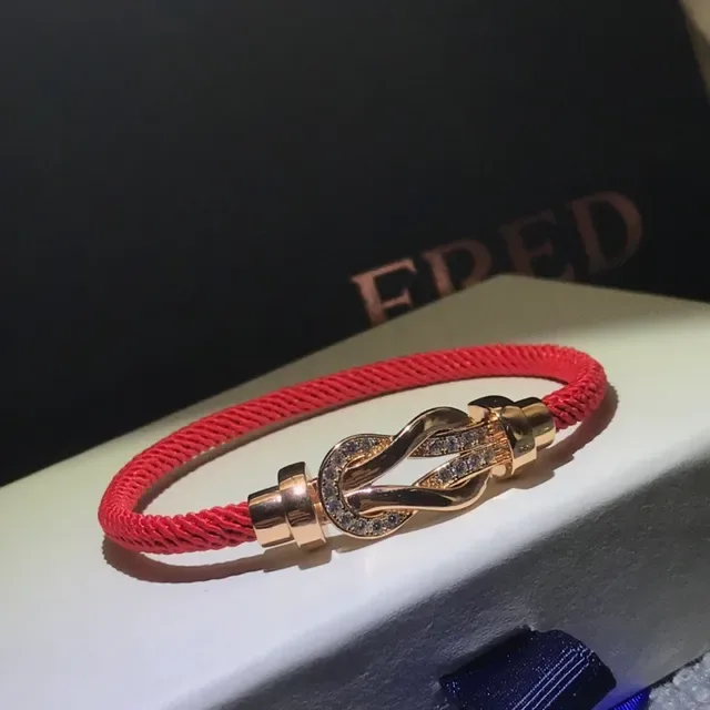Red Black Braided Cord Knot-Style Metal Clasp Bracelet 5