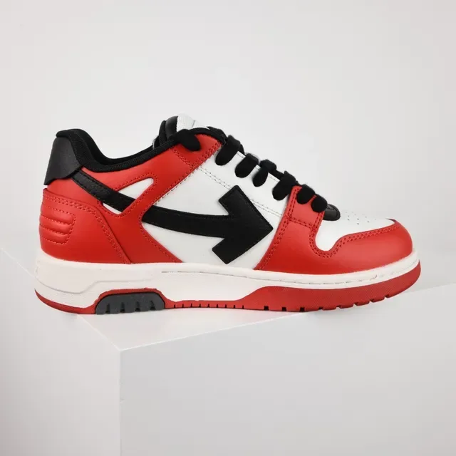 Red White and Black Arrow Logo Lifestyle Sneakers 7