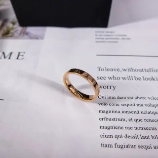 Rose Gold Engraved Flat-Profile Ring