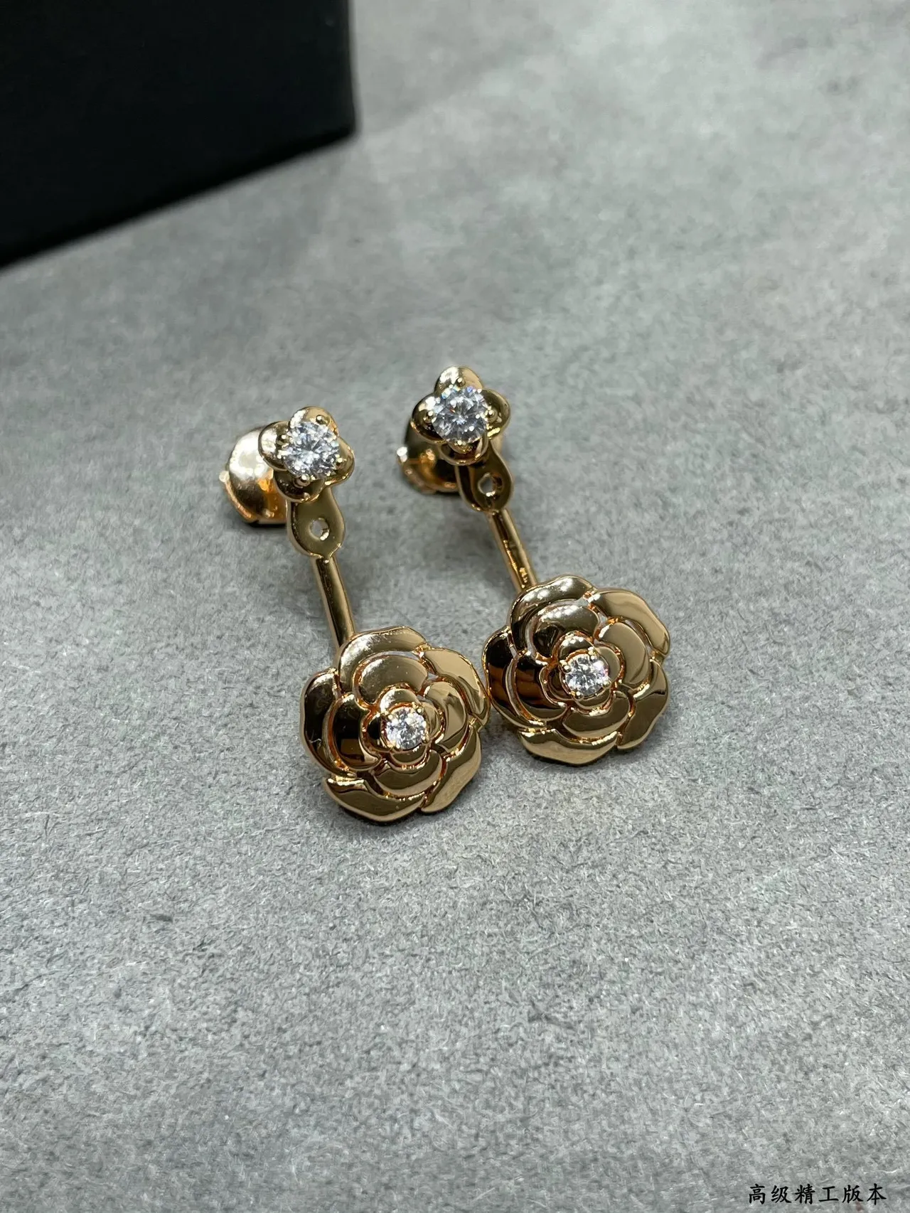 Rose-Gold Floral Crystal Drop Earrings 4