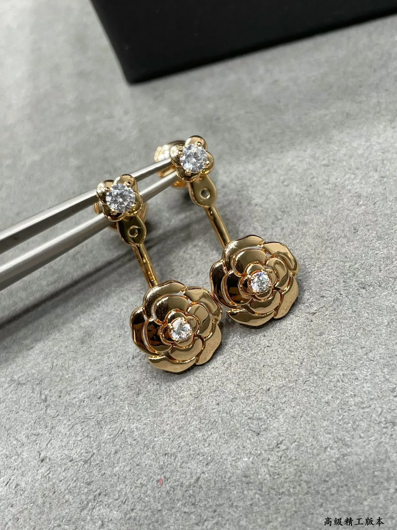 Rose-Gold Floral Crystal Drop Earrings 8