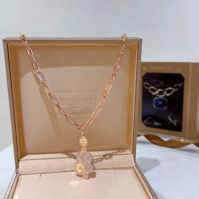 Rose Gold-Tone Pavé Link Chain Pendant Necklace 2