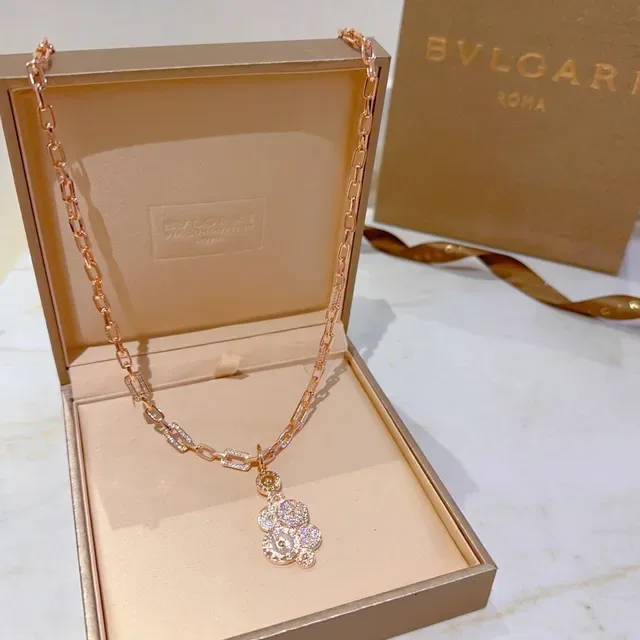 Rose Gold-Tone Pavé Link Chain Pendant Necklace 4