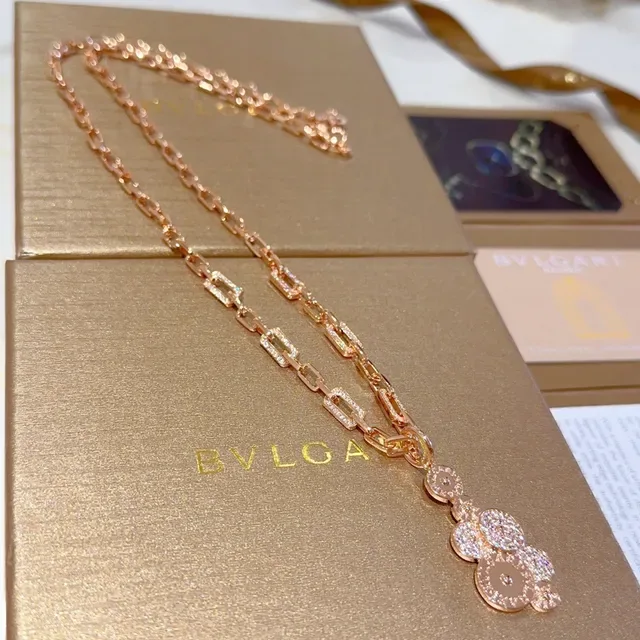 Rose Gold-Tone Pavé Link Chain Pendant Necklace 6