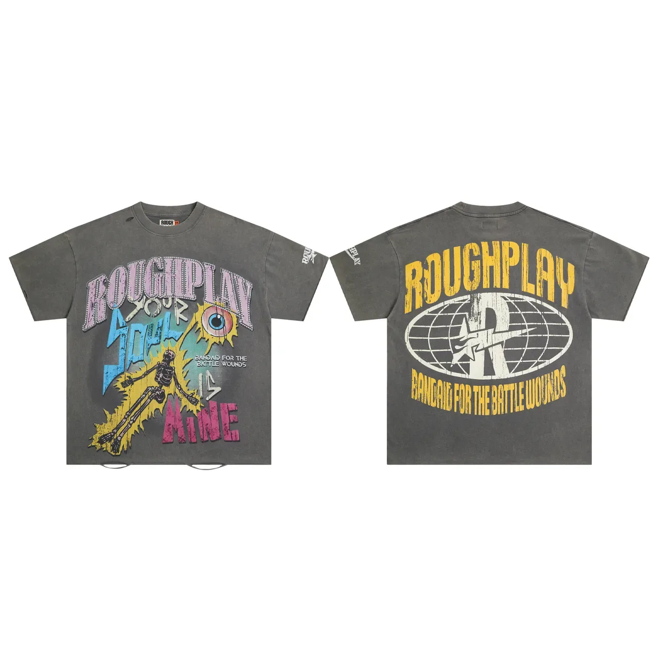 ROUGH Graphic Distressed Oversized T-Shirt 2