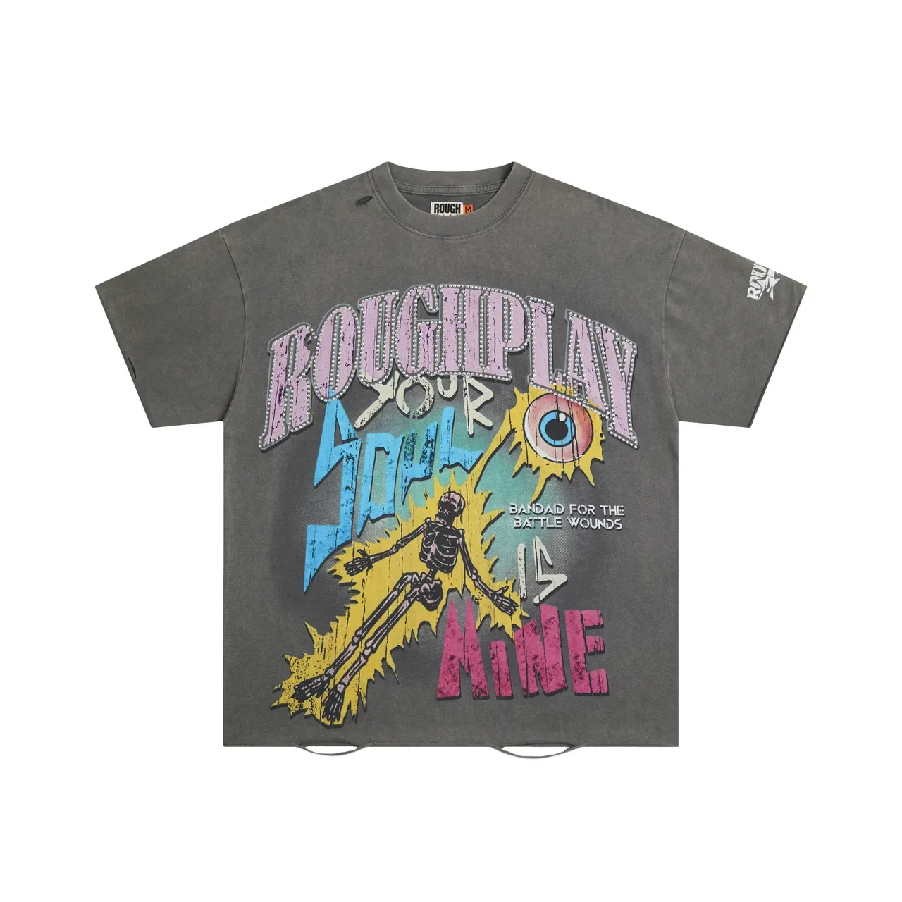 ROUGH Graphic Distressed Oversized T-Shirt 3