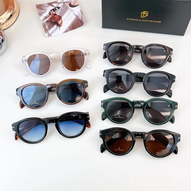 Round Acetate Frame Tortoiseshell Temple Blue Gradient Lens Sunglasses 3