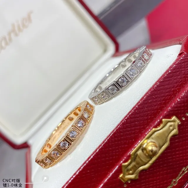 Silver and Gold Tone Channel-Set Diamond Stackable Rings 4
