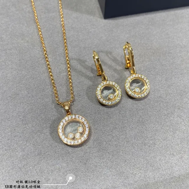 Silver and Gold Tone Rotating Disc Pavé Diamond Bezel Necklace 5