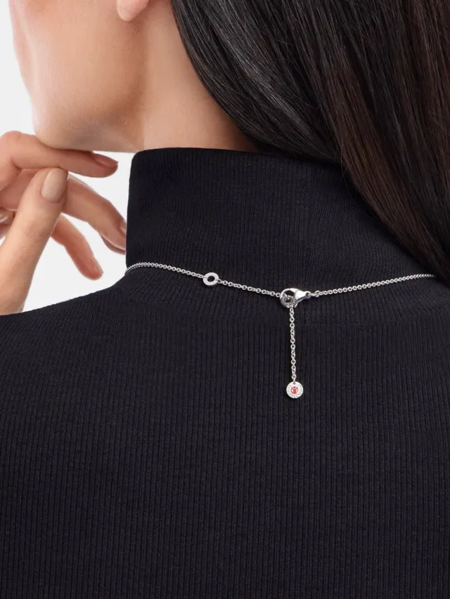 Silver Cylindrical Pyramid-Studded Pendant Necklace 7