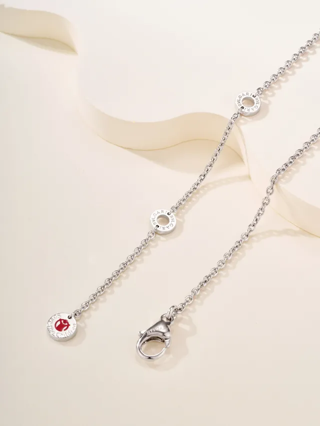 Silver Cylindrical Pyramid-Studded Pendant Necklace 16