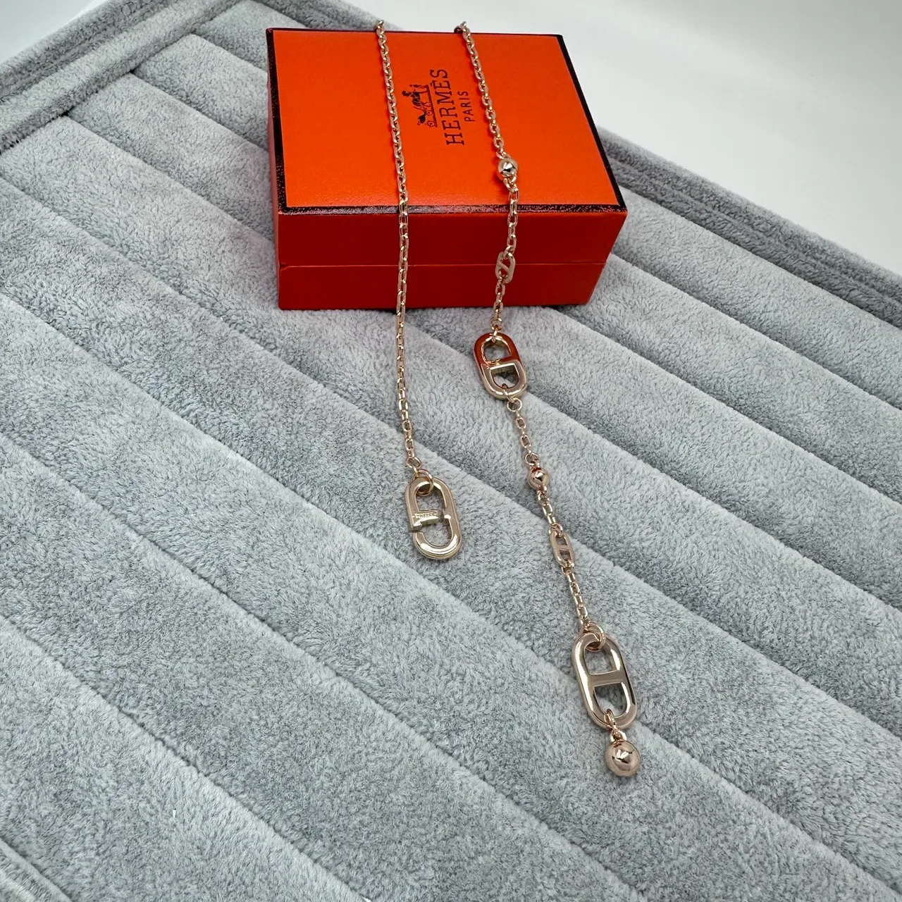 Silver Gold Metal Chain Open H-Shaped Pendant Necklace 2