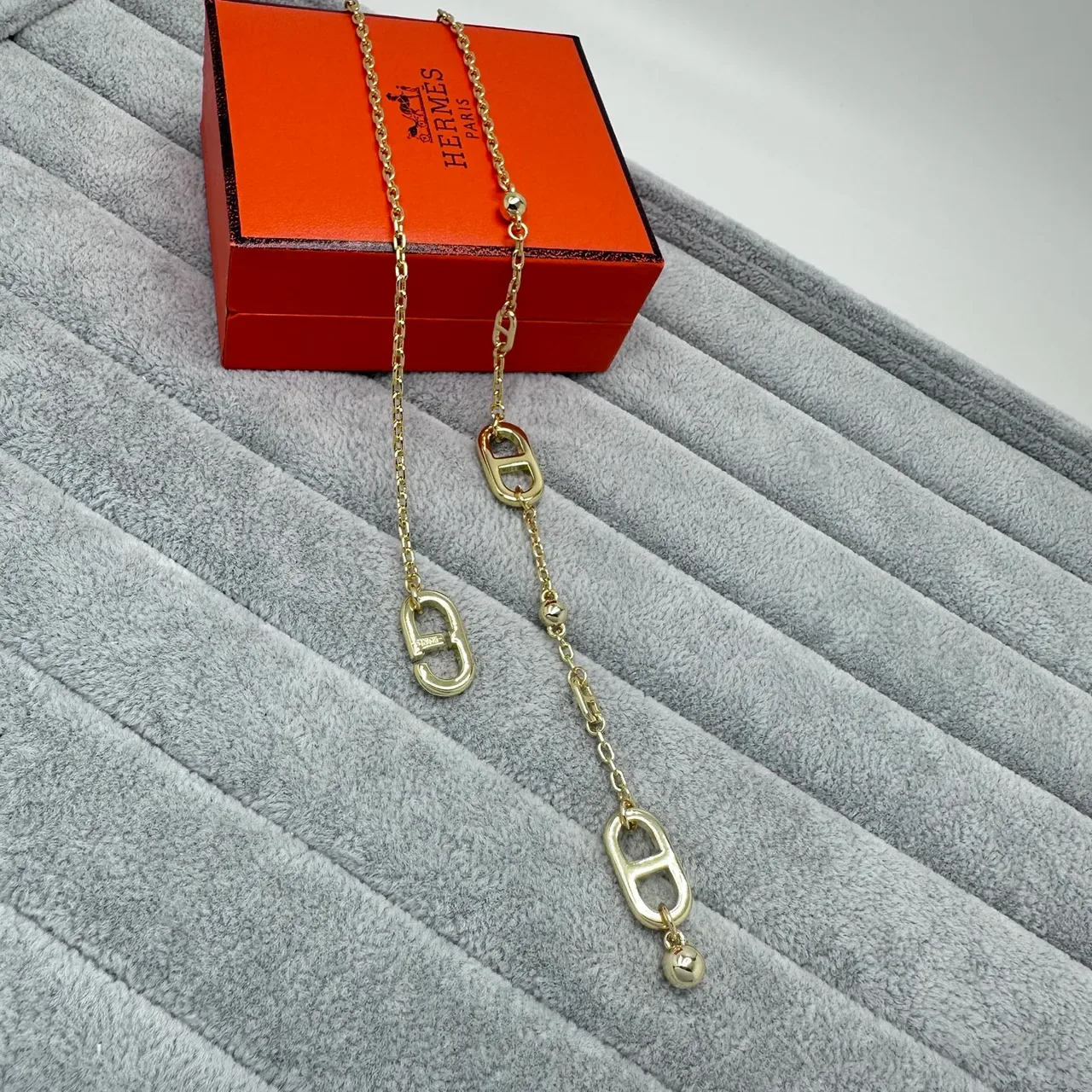 Silver Gold Metal Chain Open H-Shaped Pendant Necklace 5