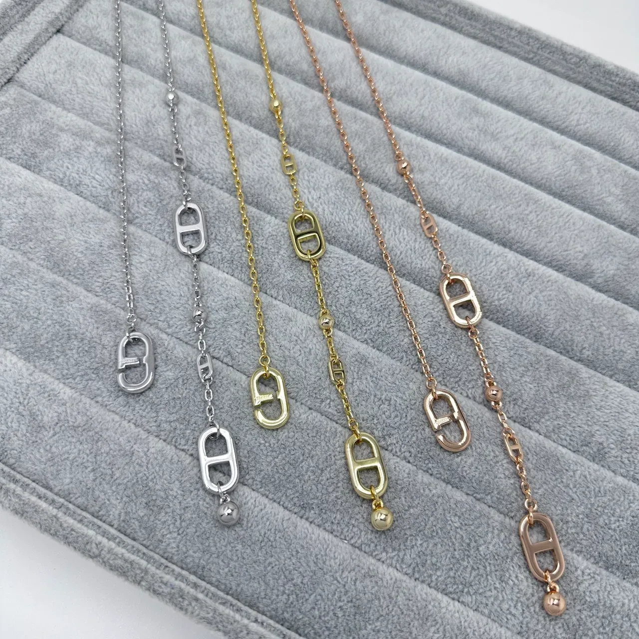 Silver Gold Metal Chain Open H-Shaped Pendant Necklace 6