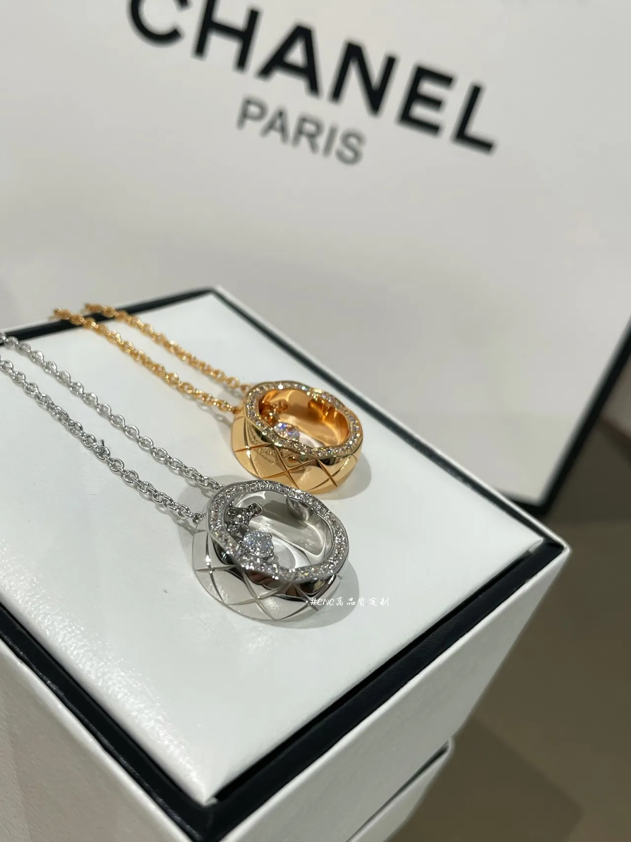 Silver Gold Open Circular Frame Pendant Suspended Geometric Charm Necklace 3