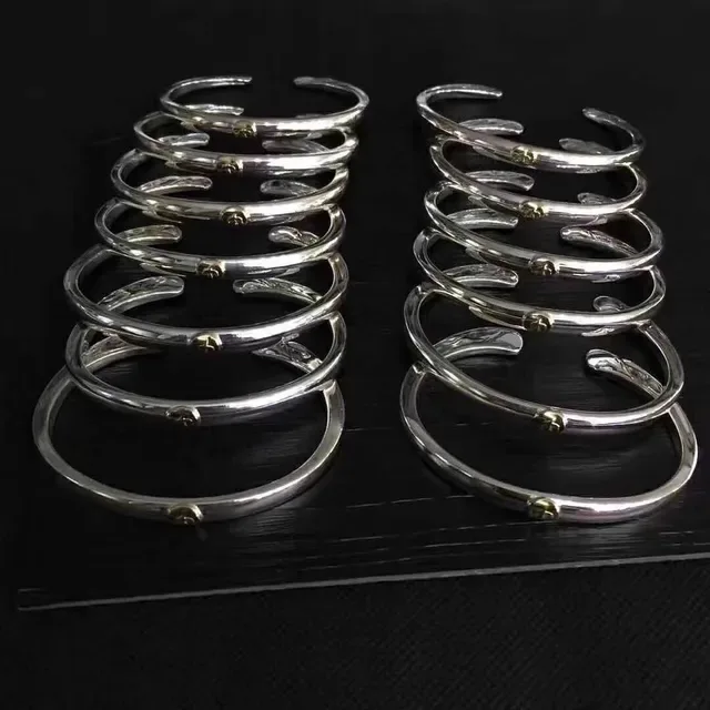 Silver Gold Polished Accent Emblem Bracelet 2