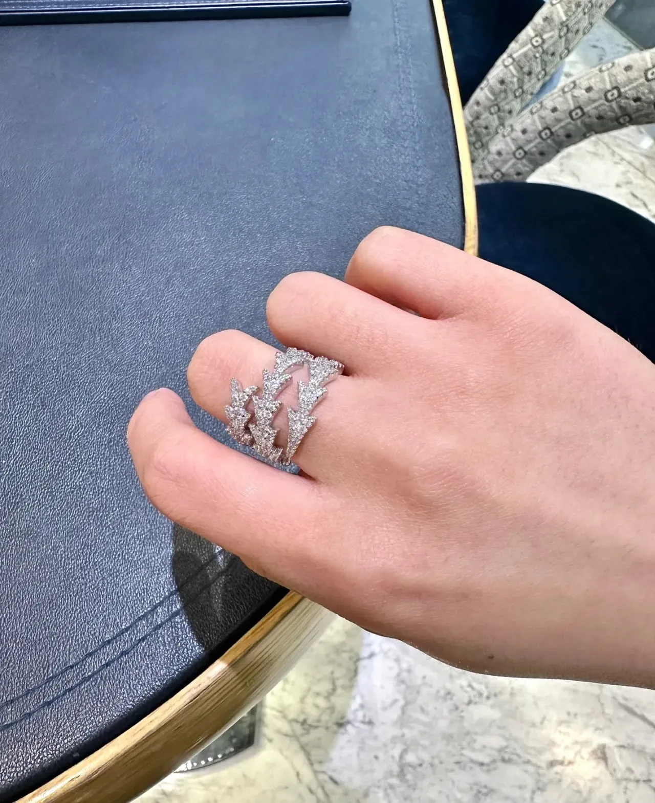 Silver Navy Crown-Shaped Pavé-Set Jewelry 3
