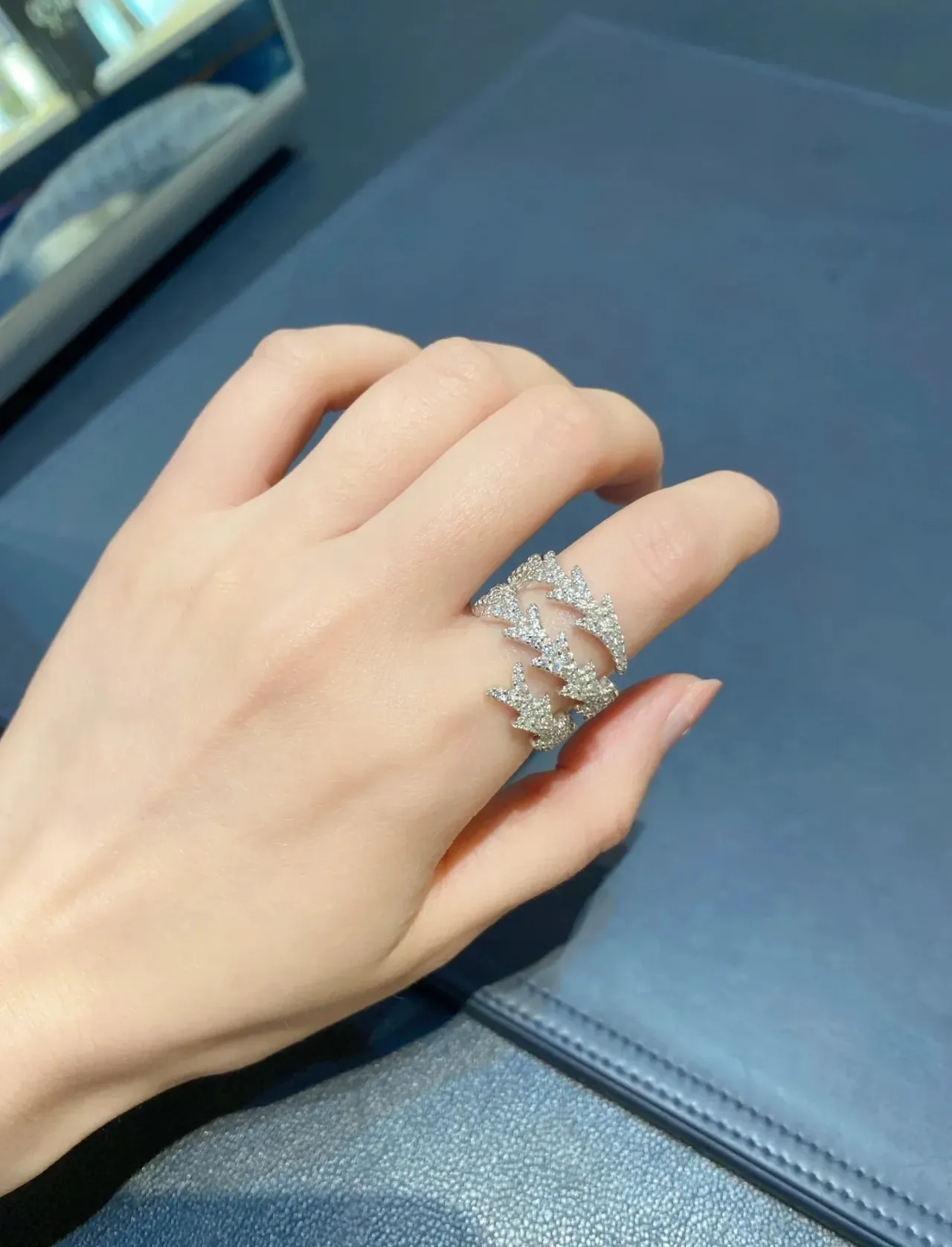 Silver Navy Crown-Shaped Pavé-Set Jewelry 4