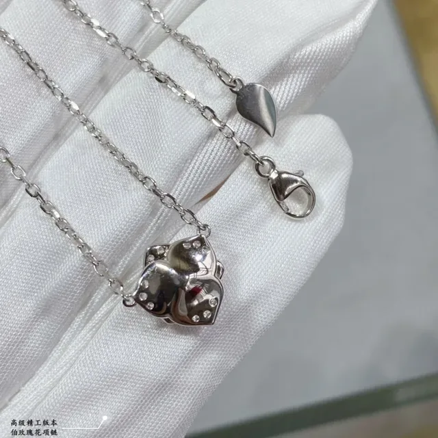 Silver-Tone Pavé Floral Rose Pendant Necklace 9
